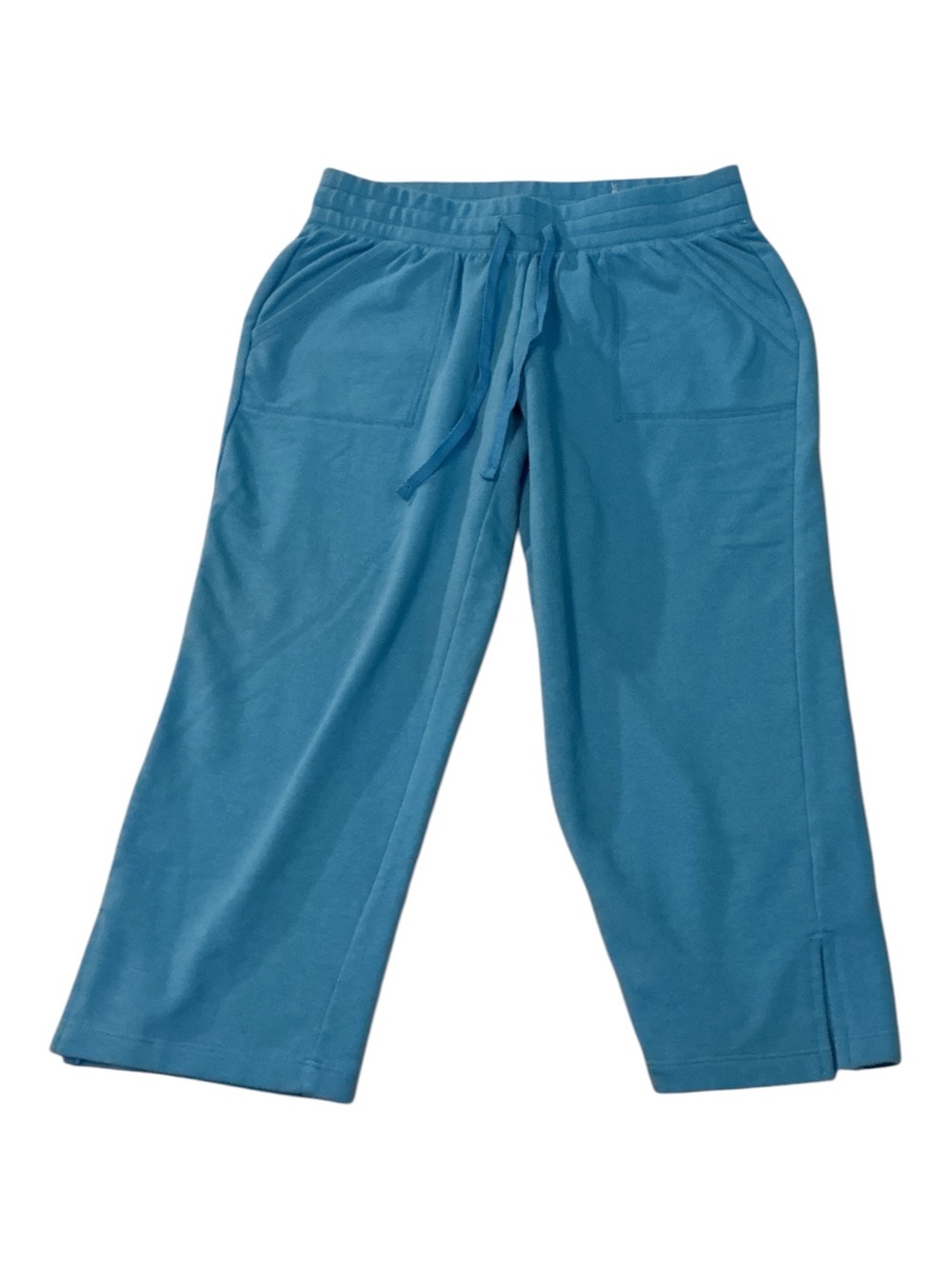 St. John's Bay Teal Blue Pull-On Wide Leg Capris